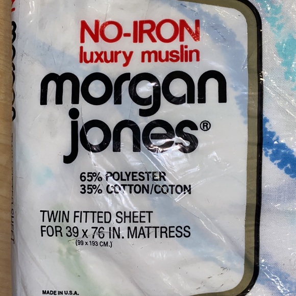 Vintage Morgan Jones, twin fitted sheet luxury muslin. new old stock, unopened - Picture 2 of 4